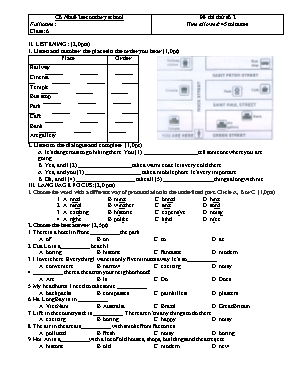 Đề thi thử học kỳ I môn Tiếng Anh Lớp 6 (Hệ 7 năm) - Đề số 2 - Trường THCS Cổ Nhuế